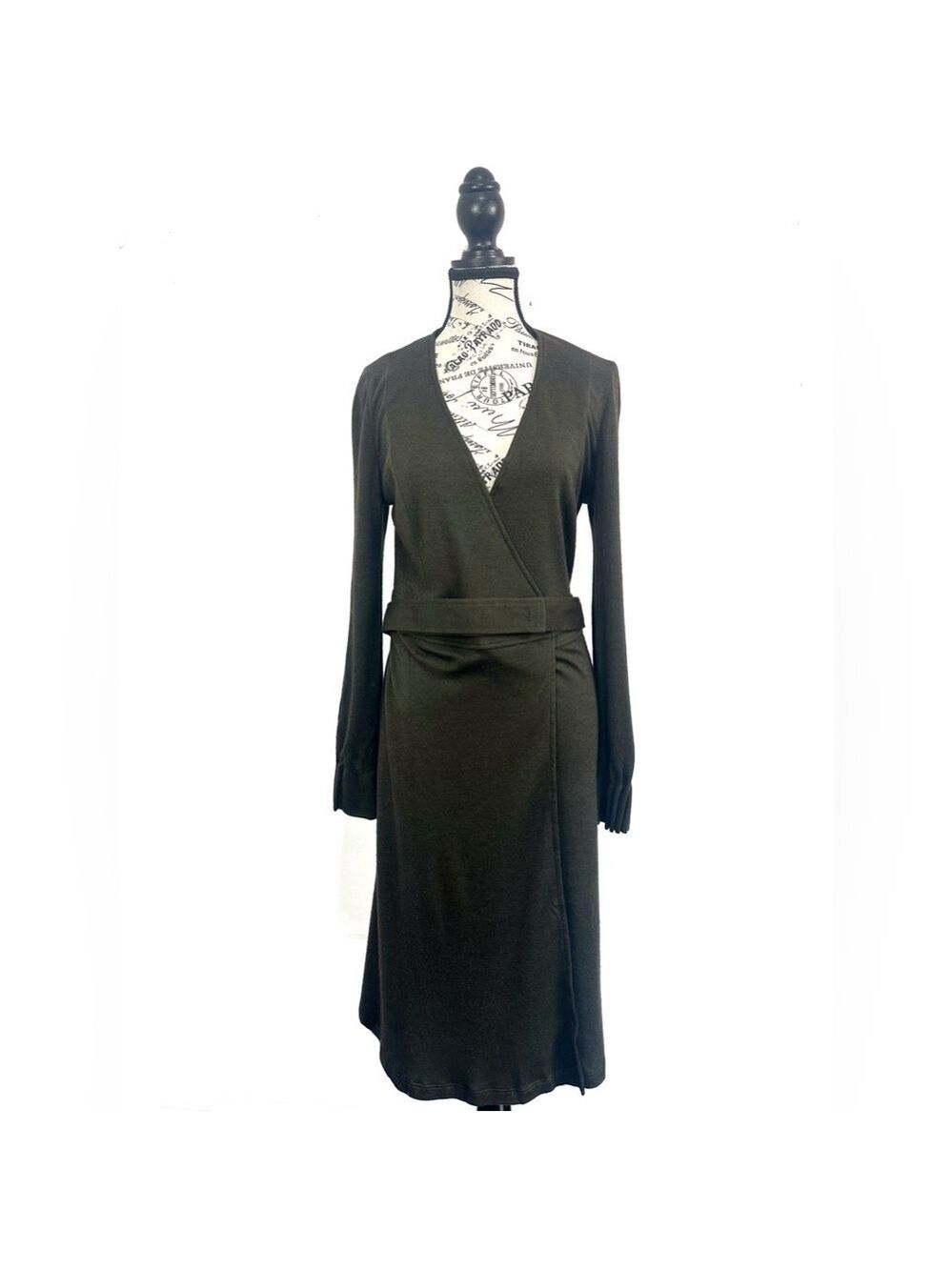 Akris x Bergdorf Goodman Cashmere and Silk Blend Wrap Dress Sz 10